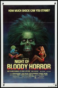 3d0612 NIGHT OF BLOODY HORROR 1sh R1979 blood psycho goes berserk, how much shock can you stand!