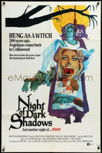 3d0613 NIGHT OF DARK SHADOWS int'l 1sh 1971 freaky art of the woman hung as a witch 200 years ago!
