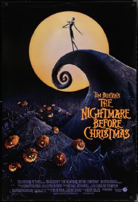 3d1420 NIGHTMARE BEFORE CHRISTMAS DS 1sh 1993 Tim Burton, Disney, great Halloween horror image!