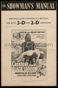 3d0064 CREATURE FROM THE BLACK LAGOON pressbook 1954 for both 2-D & 3-D releases, great content!