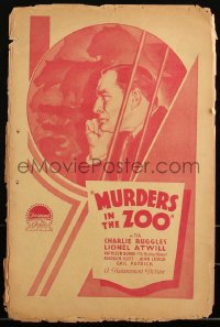 3d0073 MURDERS IN THE ZOO pressbook 1933 Lionel Atwill kills his wife's male friends, ultra rare!