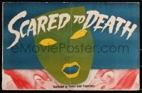3d0076 SCARED TO DEATH pressbook 1947 Bela Lugosi, cool different die-cut death mask cover!