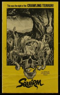 3d0460 SQUIRM pressbook 1976 wild Drew Struzan horror art, it was the night of the crawling terror!