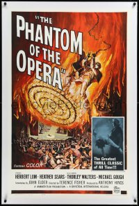 3d0178 PHANTOM OF THE OPERA linen 1sh 1962 Hammer horror, Herbert Lom, art by Reynold Brown!