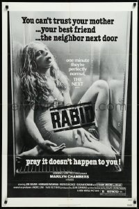 3d0630 RABID 1sh 1977 Marilyn Chambers, Terry Schonblum in refrigerator, Cronenberg directed!