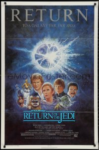3d0635 RETURN OF THE JEDI NSS style 1sh R1985 George Lucas classic, Mark Hamill, Ford, Tom Jung art!