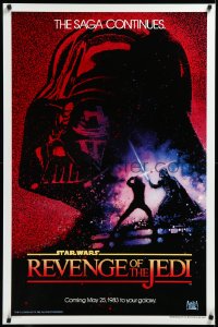 3d1438 RETURN OF THE JEDI dated teaser 1sh 1983 George Lucas' Revenge of the Jedi, Struzan art!