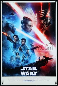 3d1445 RISE OF SKYWALKER advance DS 1sh 2019 Star Wars, Ridley, Hamill, Fisher, great cast montage!