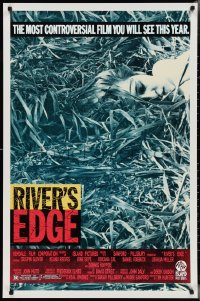 3d1448 RIVER'S EDGE 1sh 1986 Keanu Reeves, Glover, most controversial film you will see this year!