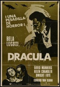 3d1585 DRACULA Spanish R1970s vampire Bela Lugosi close up & with victim, Tod Browning, different!