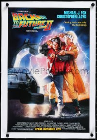 3d0256 BACK TO THE FUTURE II linen 14x21 special poster 1989 Struzan art of Michael J. Fox & Lloyd!