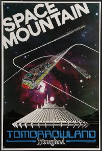3d1673 DISNEYLAND 17x25 special poster 1977 incredible art of Space Montain at Tomorrowland, rare!