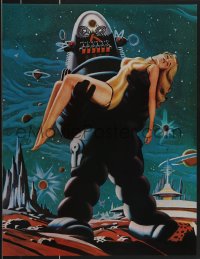 3d1674 FORBIDDEN PLANET 2-sided 17x22 special poster 1970s Robby the Robot carrying sexy Anne Francis