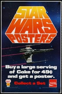 3d1649 STAR WARS 23x35 special poster 1977 ultra rare Coca Cola promotion for the Burger Chef chain!