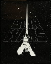 3d1647 STAR WARS 22x28 special poster 1977 George Lucas classic, art of hands & lightsaber bootleg!