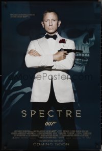 3d1464 SPECTRE int'l advance DS 1sh 2015 cool image of Daniel Craig as James Bond 007 with gun!