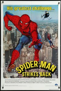3d0648 SPIDER-MAN STRIKES BACK int'l 1sh 1978 Marvel, Spidey in his greatest challenge over city!