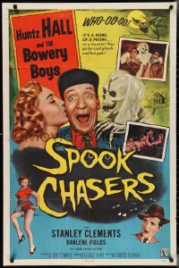 3d0649 SPOOK CHASERS 1sh 1957 Huntz Hall, Bowery Boys, sexy Darlene Fields, wacky horror images!