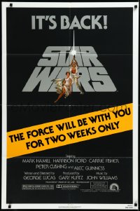 3d0655 STAR WARS NSS style 1sh R1981 George Lucas classic, The Force Will Be With You For Two Weeks Only!