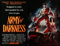 3d0337 ARMY OF DARKNESS subway poster 1992 Sam Raimi, art of Bruce Campbell w/ chainsaw hand, rare!