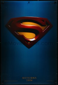 3d1483 SUPERMAN RETURNS teaser DS 1sh 2006 Bryan Singer, Routh, Bosworth, Spacey, cool logo!