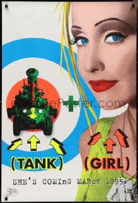 3d1484 TANK GIRL teaser 1sh 1995 Lori Petty, based on the comic strip, cool blacklight design!