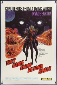 3d0211 THEY CAME FROM BEYOND SPACE linen 1sh 1967 conquerors from a dying world invade Earth, cool!