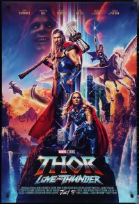 3d1496 THOR: LOVE & THUNDER advance DS 1sh 2022 Chris Hemsworth in the title role, Portman and cast!