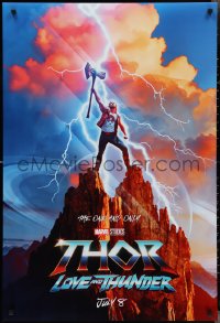 3d1494 THOR: LOVE & THUNDER teaser DS 1sh 2022 Chris Hemsworth in title role holding axe on mountain!