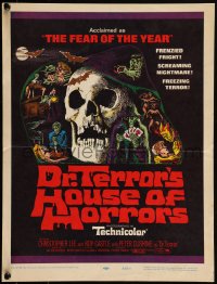 3d0083 DR. TERROR'S HOUSE OF HORRORS WC 1965 Christopher Lee, cool K.T. horror montage art, rare!