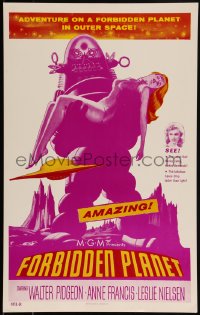 3d0084 FORBIDDEN PLANET Benton REPRO WC 1990s classic art of Robby the Robot & sexy Anne Francis!