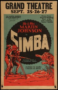 3d0091 SIMBA WC 1928 Osa & Martin Johnson spent four years making this in Africa, Hap Hadley art!