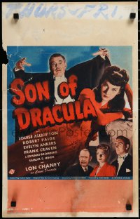 3d0092 SON OF DRACULA WC 1943 Lon Chaney Jr. as Count Alucard looming over Louise Allbritton & cast!