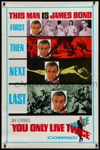 3d1517 YOU ONLY LIVE TWICE teaser 1sh 1967 great multiple images, First, Then, Next, Last!