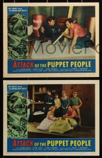 3d1033 ATTACK OF THE PUPPET PEOPLE 8 LCs 1958 special effects images with tiny people & giant props!
