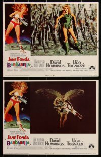 3d1034 BARBARELLA 8 LCs 1968 sexy images of Jane Fonda, John Phillip Law, Roger Vadim directed!