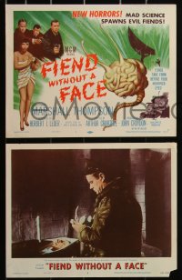 3d1069 FIEND WITHOUT A FACE 8 LCs 1958 giant brain & girl in towel on TC, mad science spawns evil!
