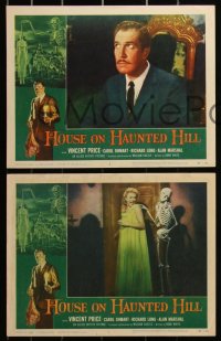 3d1154 HOUSE ON HAUNTED HILL 7 LCs 1959 William Castle, Vincent Price, classic horror images!