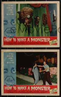 3d1164 HOW TO MAKE A MONSTER 4 LCs 1958 teen Frankenstein Gary Conway, Gary Clarke as teen Werewolf!