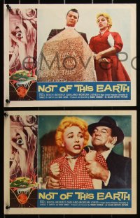 3d1167 NOT OF THIS EARTH 4 LCs 1957 Beverly Garland, Paul Birch, Roger Corman sci-fi, complete set!
