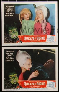 3d1114 QUEEN OF BLOOD 8 LCs 1966 Dennis Hopper, inhuman Judi Meredith, hideous beyond belief!