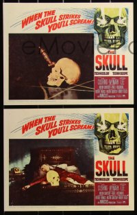3d1127 SKULL 8 LCs 1965 Peter Cushing, great horror images, based on a story by Robert Bloch!