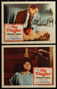 3d1157 TINGLER 7 LCs 1959 Vincent Price, directed by William Castle, presented in Percepto!