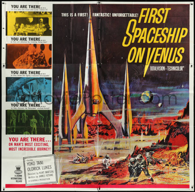 : 3d0386 FIRST SPACESHIP ON VENUS 6sh 1962 Der Schweigende  Stern, German sci-fi, cool art, very rare!