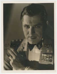 3f0502 WARNER BAXTER deluxe 10x13 still 1920s great portrait in royal uniform with medals by Hurrell!