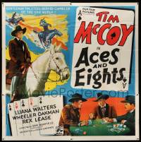 3f0166 ACES & EIGHTS 6sh 1936 great art of title in playing card, Tim McCoy gambling at poker, rare!