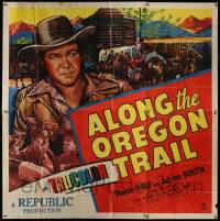 3f0167 ALONG THE OREGON TRAIL 6sh 1947 great different close up art of cowboy hero Monte Hale, rare!
