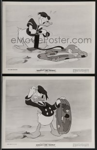 3f1538 DONALD'S TIRE TROUBLE 2 8x10 stills 1943 Walt Disney cartoon, great images of him fixing tire!