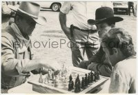 3f1591 EL DORADO 7x10.25 news photo 1966 John Wayne & James Caan playing chess between scenes!