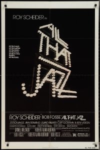 3f0887 ALL THAT JAZZ 1sh 1979 Roy Scheider, Jessica Lange, Bob Fosse musical, title in lights!